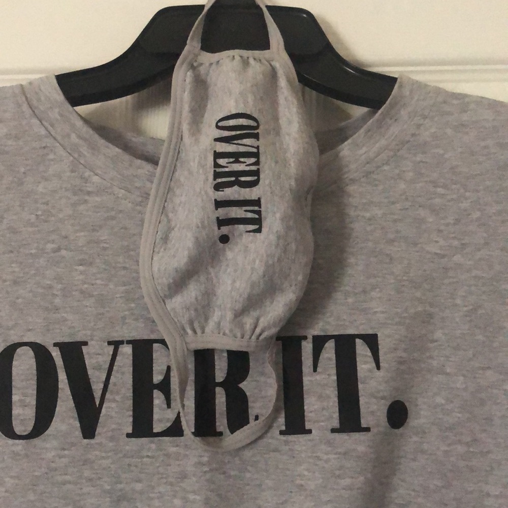 Women’s Over It Gray T-Shirt with Mask - Picture 5 of 6